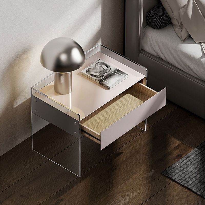 Table nause de nuit de 20 "de haut de 16" de largeur de lit en blanc avec des jambes