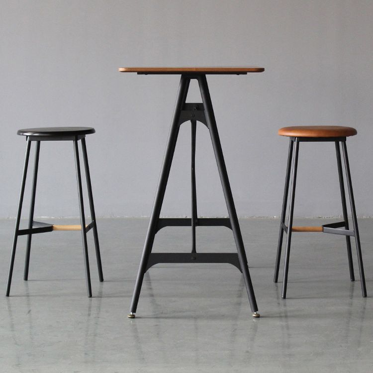 Modern Rectangle Bar Counter Table Wooden Dining Table with Metal Legs Clearhalo 'Bar Furniture' 'Bar Tables' 'bar_tables' 'furn' 'furn_bar_tables' 'Furniture' 'furniture_bar_tables' 'Kitchen & Dining Furniture' 1200x1200_e18b19e2-de1f-4fa1-9081-d7c06966747b