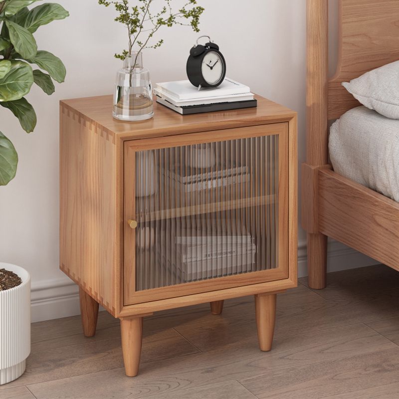 Modern Wicker/Rattan Cabinet Brown 1-Shelf Solid Wood 22 Inch H Nightstand with Door Clearhalo 'Bedroom Furniture' 'furn' 'furn_night_stand' 'Furniture' 'night_stand' 'Nightstands' 1200x1200_e18c9ce9-d393-400c-95e2-003582f32b1f