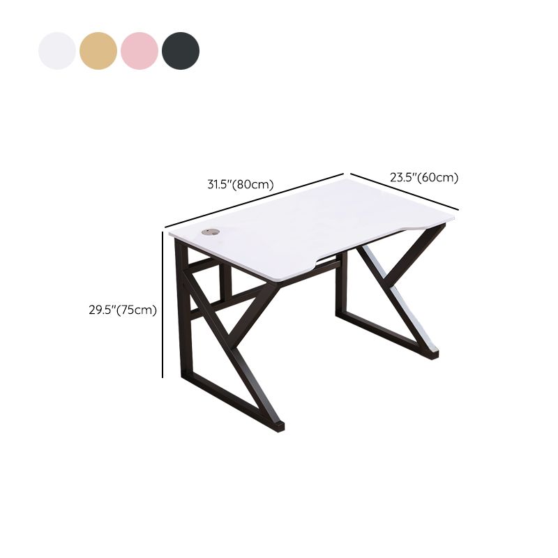 Escritorio de escritura de madera y acero artificiales gestión de cables Descripción de la computadora