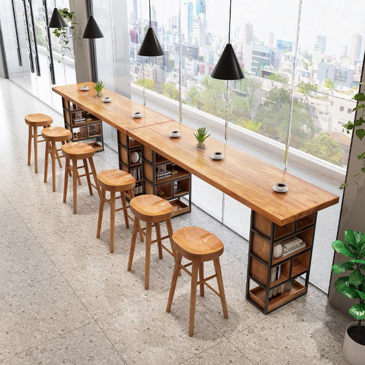 Modernes rechteckiges Kneipentisch-Set, 1/2/4/7-teilig, Holz-Thekentisch für die Bar