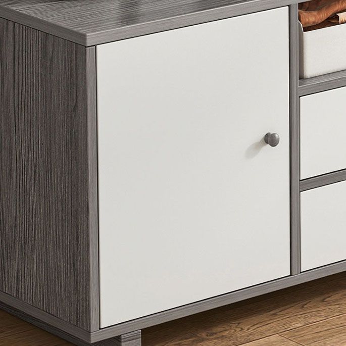 12 "D Consolet de télévision en bois moderne Console ouverte Stand de télévision avec tiroirs et portes