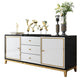 Glam Sideboard Buffet 3 cassetti e 2 mobili porte Sideboard specchio