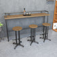 Industriële metalen pub/bartafel met houten tafelblad