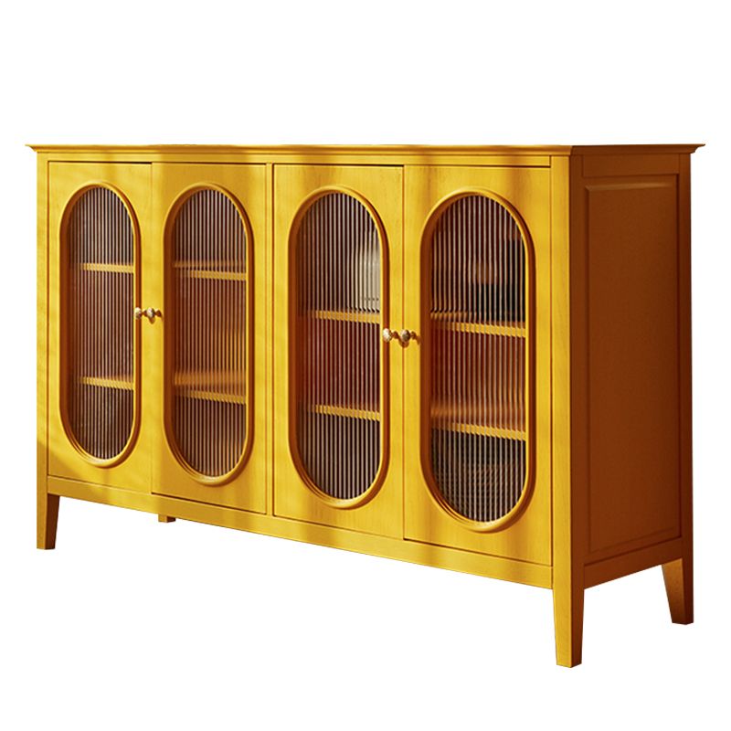 Armoire à exposition de pin scandinave armoire de rangement en verre pour le salon