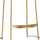 Tabouret de comptoir rond en similicuir moderne, sans dossier, avec repose-pieds