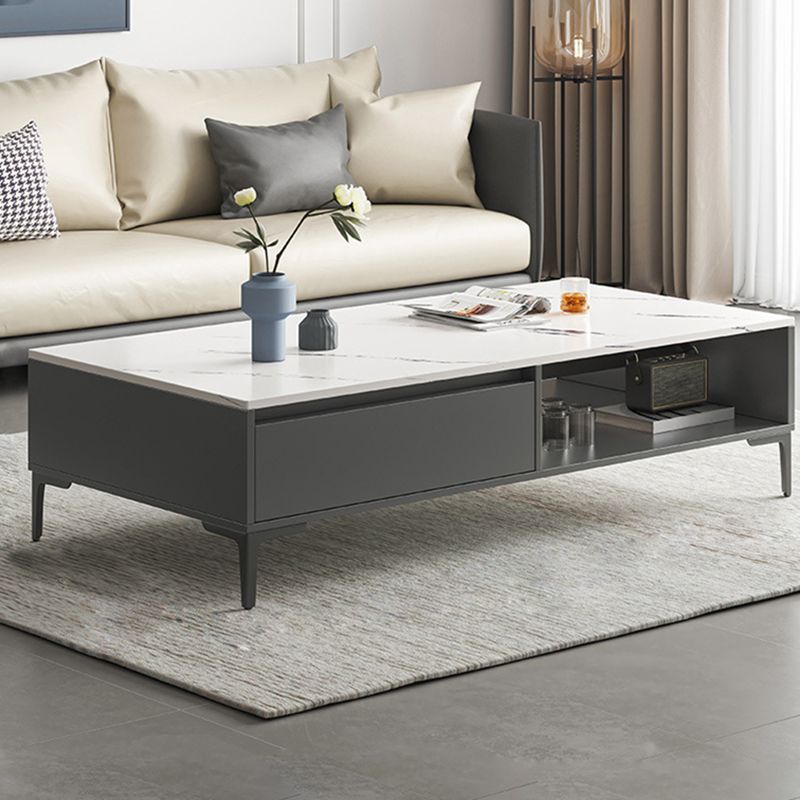Glam 4-Bein-Couchtisch mit künstlicher Platte, rechteckiger Home-Cocktail-Tisch