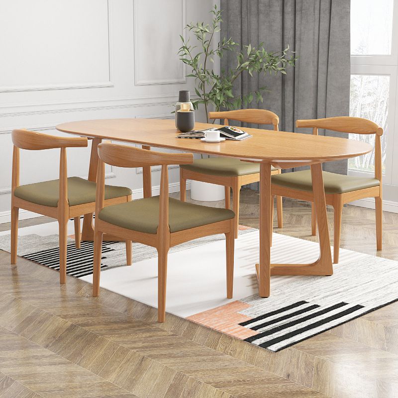 Stile moderno Oval Natural Desk Office Home Office Scriva da scrittura in legno