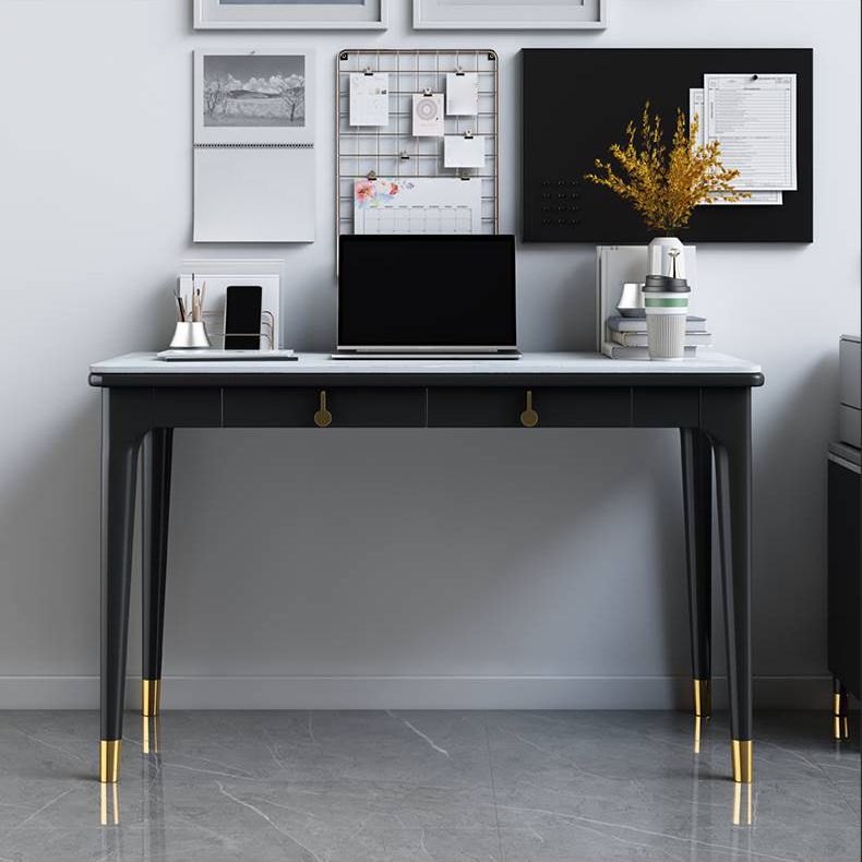Glam Stone Office Desk Rectangular Black Writing Desk for Office Clearhalo 'furn' 'furn_office_desk' 'Furniture' 'Office Desks' 'Office Furniture' 'office_desk' 1200x1200_e19411cd-4cb6-4c3d-8d62-2245f5a0cbc8