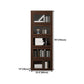 Espresso Shelf Bookcase Modern & Contemporary Bookshelf with Doors for Study Room