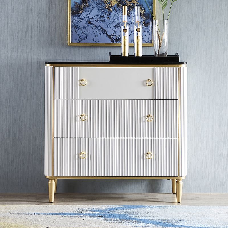 Mesa del aparador de mármol de tablero lateral contemporáneo con puertas para el comedor