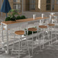 White Modern Pub Height Dining Table Outdoor Wood Footrest Bar Height Cocktail Table Clearhalo 'Bar Furniture' 'Bar Tables' 'bar_tables' 'furn' 'furn_bar_tables' 'Furniture' 'furniture_bar_tables' 'Kitchen & Dining Furniture' 'kitchen&dining_furn' 'kitchen' 1200x1200_e1975fac-3696-424c-958e-3d20c293e041