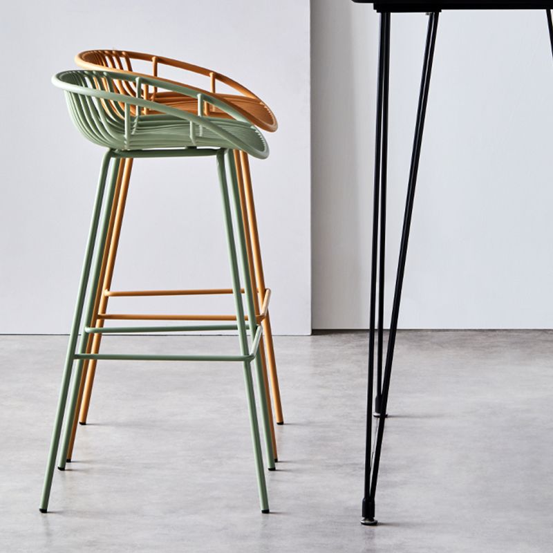 Modern Dessert Shop Low Back Stool Matte Finish Iron Bar Stool Clearhalo 'Bar Furniture' 'Bar Stools' 'bar_stools' 'furn' 'furn_bar_stools' 'Furniture' 'furniture_bar_stools' 'Kitchen & Dining Furniture' 1200x1200_e1978ba4-9de7-4389-a60a-f45abdc19999