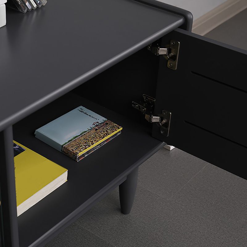 Traditional TV Stand Console with Drawers Rubberwood TV Media Stand