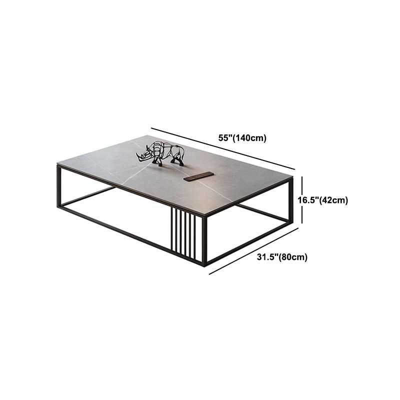 Glam 16.5" H Rectangle/Square Slate Coffee Table Steel Frame Cocktail Table Clearhalo 'Coffee & Accent Tables' 'Coffee Tables' 'coffee_tables' 'furn' 'furn_coffee_tables' 'Furniture' 'Living Room Furniture' 1200x1200_e19852fa-1186-4f41-a5fb-6b01bfa29289