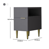 Mesa de noche de madera de imitación glamorosa de 18 pulgadas H Mesa de 1 cortavadora en gris/blanco