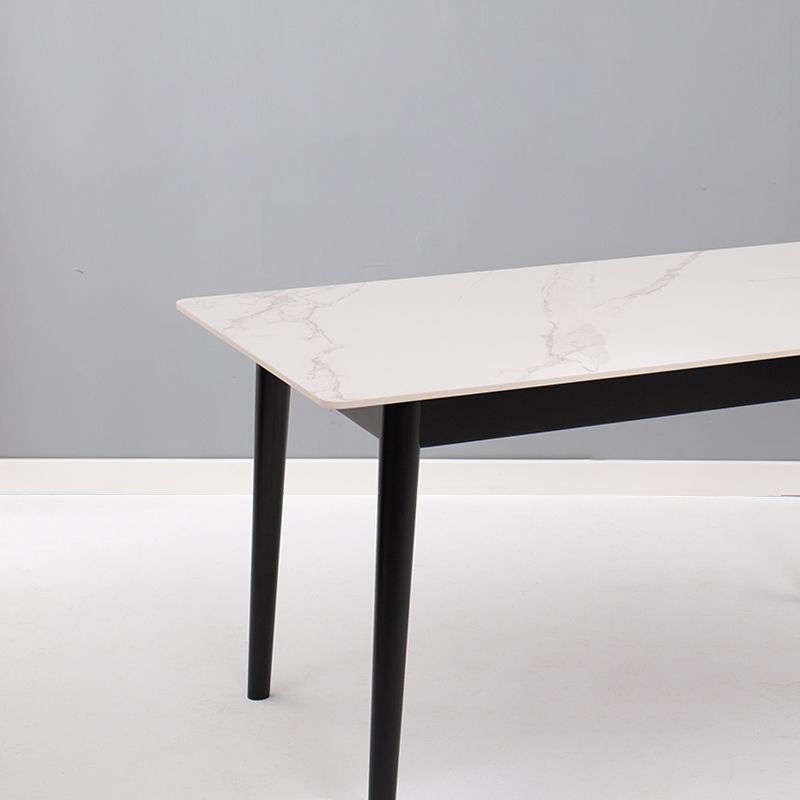 Minimalist Sintered Stone Dining Set with Rectangle Table and Wooden Base Table Set for Restaurant Clearhalo 'Dining Room Sets' 'Dining Tables & Seating' 'dining_room_set' 'furn' 'furn_dining_room_set' 'Furniture' 'furniture_dining_room_set' 'Kitchen & Dining Furniture' 'kitchen&dining_furn' 'kitchen' 1200x1200_e19aae1f-85ca-4b97-87e8-9f3b37fc7f06