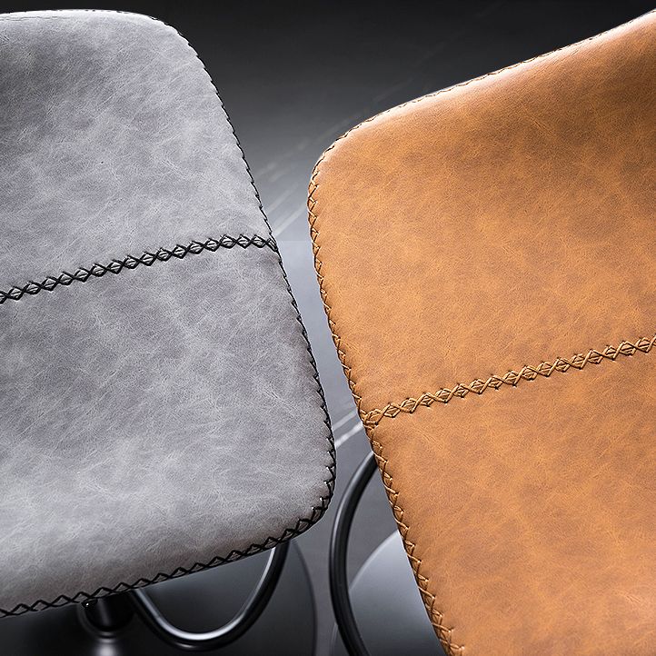 Modern Rotatable Backrest Counter Stool Steel Study Bar Stool with Leather Cushion Clearhalo 'Bar Furniture' 'Bar Stools' 'bar_stools' 'furn' 'furn_bar_stools' 'furniture_bar_stools' 'Kitchen & Dining Furniture' 'kitchen&dining_furn' 'kitchen' 'kitchen_furn' Furniture' 1200x1200_e19c60f1-f5ec-4ed7-ab0f-4001315d4743