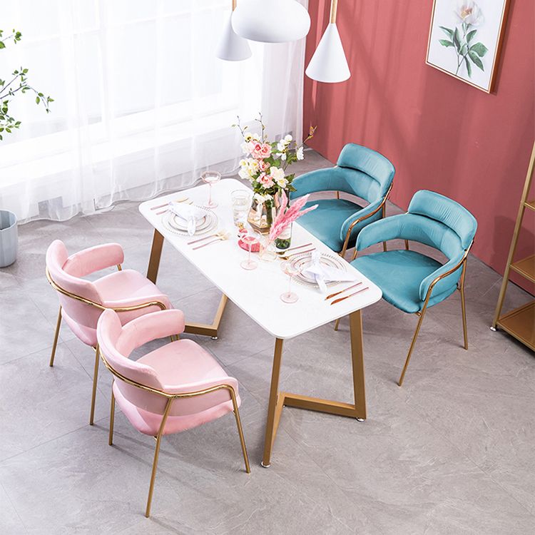 Glam Velvet Dining Room Chairs Open Back Dining Side Chair for Restaurant Use Clearhalo ' kitchen&dining_furn' 'Dining Chairs' 'Dining Tables & Seating' 'dining_chair' 'furn' 'furn_dining_chair' 'Furniture' 'furniture_dining_chair' 'Kitchen & Dining Furniture' 'kitchen' 1200x1200_e19c9acf-2cf7-485d-ab59-c3b5ec1062f2