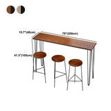 Brown and Light Brown Modern Style Bar Table Solid Wood and Iron Coffee Shop Bar Table Clearhalo 'Bar Furniture' 'Bar Tables' 'bar_tables' 'furn' 'furn_bar_tables' 'Furniture' 'furniture_bar_tables' 'Kitchen & Dining Furniture' 1200x1200_e19d8c4a-8572-4c0f-98d0-c6cd5d4aef3b