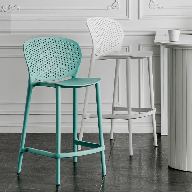 Contemporary Style Stackable Bar-stool Plastic Counter Bar Stool for Home Clearhalo 'Bar Furniture' 'Bar Stools' 'bar_stools' 'furn' 'furn_bar_stools' 'Furniture' 'furniture_bar_stools' 'Kitchen & Dining Furniture' 1200x1200_e19dac69-c39b-43ef-8718-0bac80e556f3