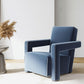 Contemporary Fabric Arms Included Square Arms Fixed Back Accent Room Chair