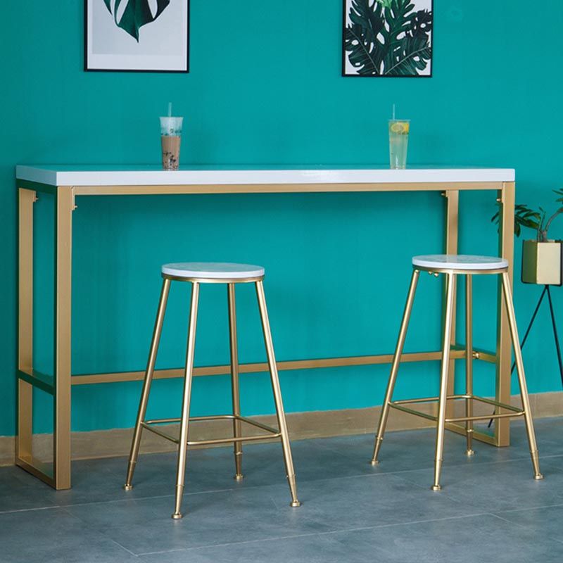 Tavolo da bar in stile glam tavolo da pub piedistallo oro per soggiorno