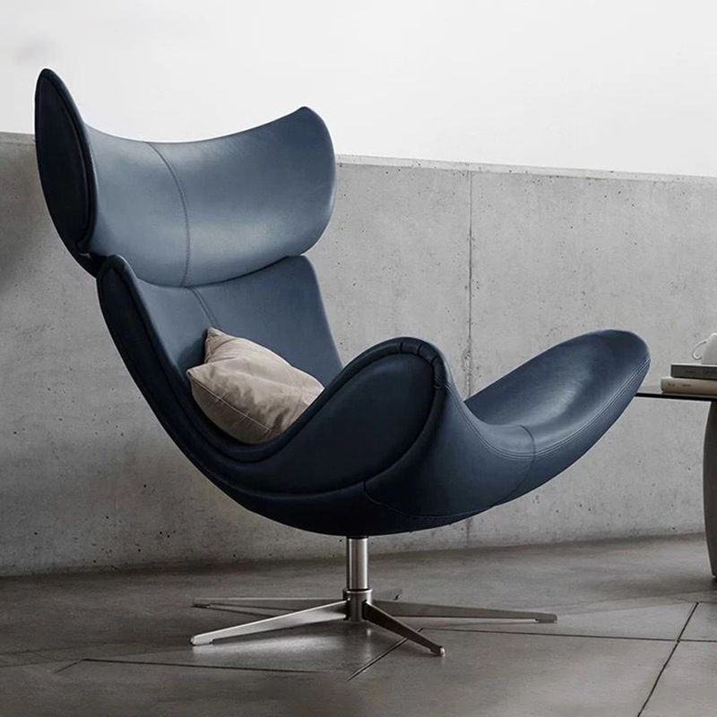 Swivel Armless Chair Faux Leather Chair with 4-Star Leg, 30.70" Wide Clearhalo 'Accent Chairs' 'accent_chairs' 'Chairs & Seating' 'furn' 'furn_accent_chairs' 'Furniture' 'Living Room Furniture' 1200x1200_e19ebaff-4b55-4699-a558-320d7b5d28fa