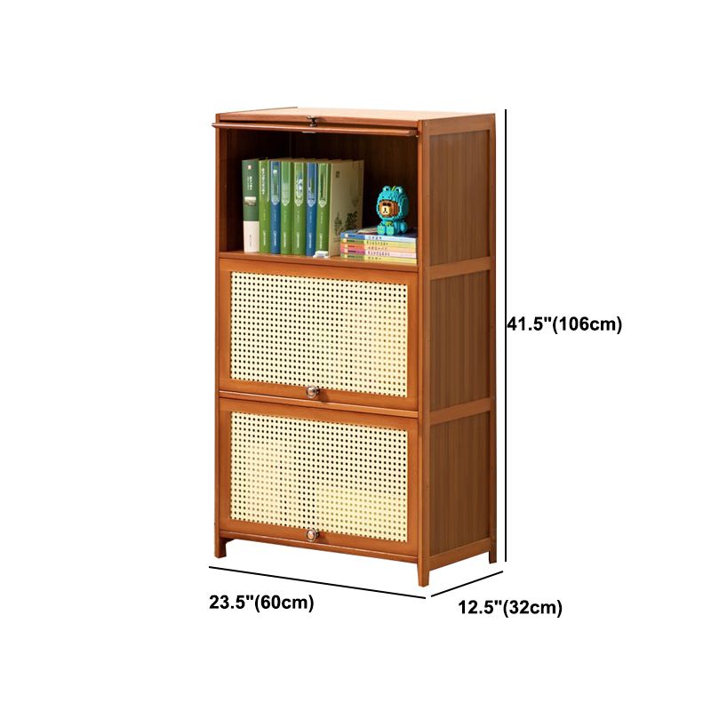 Brown Color Barrister Bookcase Contemporary Bamboo Bookcase for Home Office Clearhalo 'Bookcases' 'furn' 'furn_bookcases' 'Furniture' 'furniture_bookcases' 'kitchen' 'kitchen_bookcases' 'Living Room Furniture' 'Office Furniture' 1200x1200_e19ee248-324f-4730-b8bd-2c8a9c180778