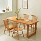 Modern Rectangle Dining Set 1/3/5 Pieces Solid Wood Dining Table with Slat Back Chairs
