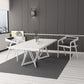 Rectangle Industrial Style Dining Table White Top Fixed Table with Solid Wood Clearhalo ' dining_table' 'Dining Tables & Seating' 'Dining Tables' 'furn' 'furn_dining_table' 'Furniture' 'furniture_dining_table' 'Kitchen & Dining Furniture' 'kitchen&dining_furn' 'kitchen' 'kitchen_dining_table' 1200x1200_e1a70cb5-abec-4cf7-8504-d5e680c5746e