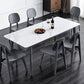 Stone Top Table Mid-Century Modern Dining Table with 4 Wood Legs in Brown Clearhalo 'Dining Tables & Seating' 'Dining Tables' 'dining_table' 'furn' 'furn_dining_table' 'Furniture' 'furniture_dining_table' 'Kitchen & Dining Furniture' 'kitchen' 'kitchen_dining_table' 1200x1200_e1a79321-07c4-4430-8bbe-8c4ff893bc76