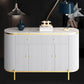Glam Engineered Wood Sideboard Faux Marble Countertop Credenza with Drawer for Living Room Clearhalo 'buffet_sideboard' 'Buffets & Sideboards' 'furn' 'furn_buffet_sideboard' 'Furniture' 'furniture_buffet_sideboard' 'Kitchen & Dining Furniture' 1200x1200_e1a7fb4e-a62a-455c-8813-ebab2ce36ca2