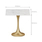 Golden Base Dining Table Medieval Modern Style Stone Table for Indoor