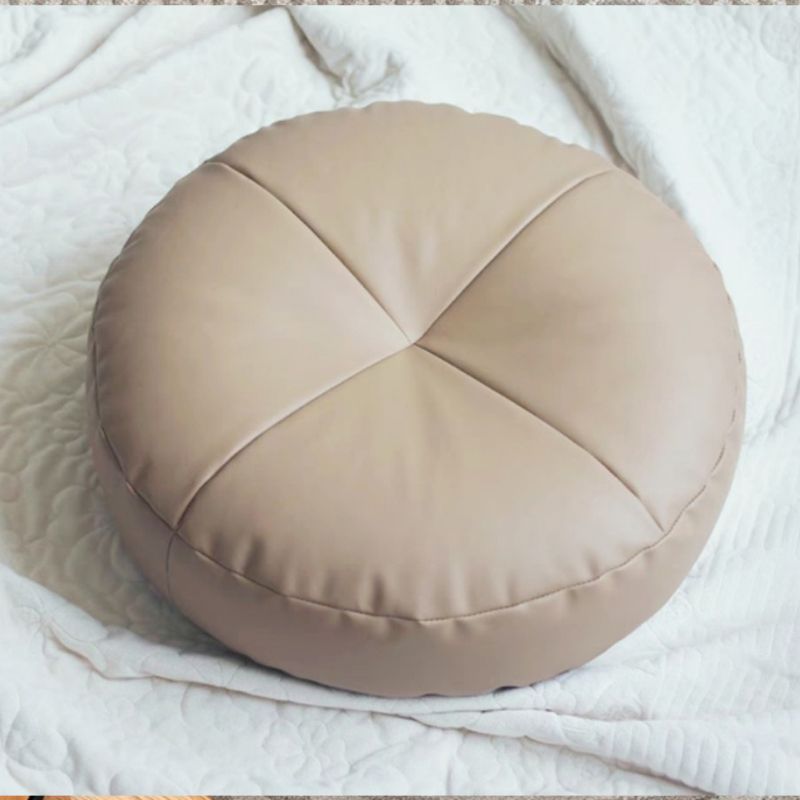 Modern Pouf Ottoman PU Leather Upholstered Tufted Solid Color Round Ottoman Clearhalo 'furn' 'furn_ottomans_poufs' 'Furniture' 'Living Room Furniture' 'Ottomans & Poufs' 'ottomans_poufs' 1200x1200_e1aaa280-0ff7-468c-948a-4b22e0e1c932