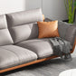 Flared Arm Stain Resistant Sectional Gray Faux Leather with Storage