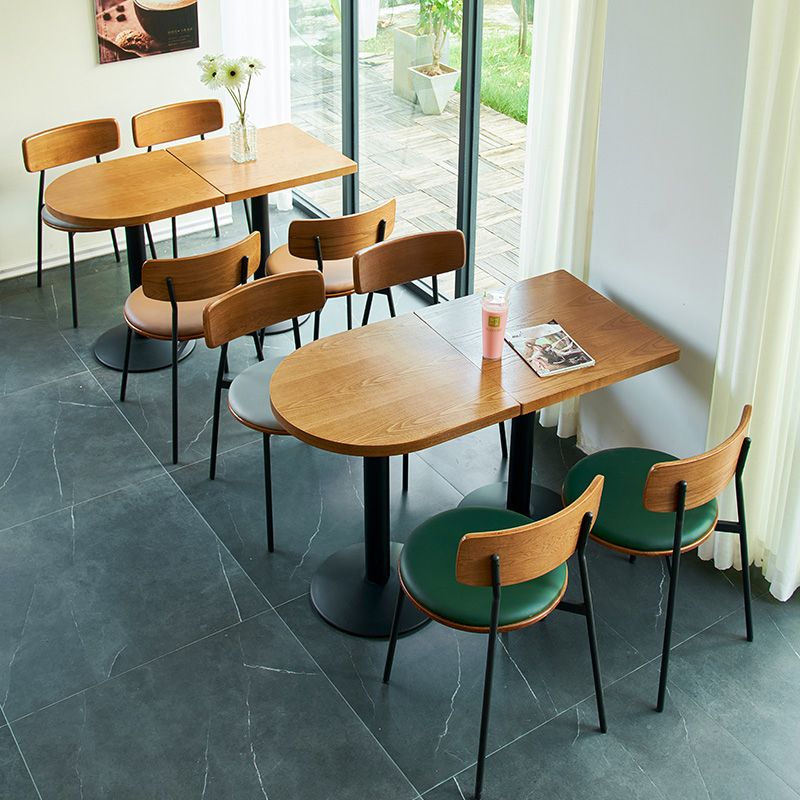 Industrial Style Brown Dining Table Wooden Table with Black Frame for Dining Room Clearhalo ' dining_table' 'Dining Tables & Seating' 'Dining Tables' 'furn' 'furn_dining_table' 'Furniture' 'furniture_dining_table' 'Kitchen & Dining Furniture' 'kitchen&dining_furn' 'kitchen' 'kitchen_dining_table' 1200x1200_e1af1130-c614-4d0c-84e2-4740dda8546d