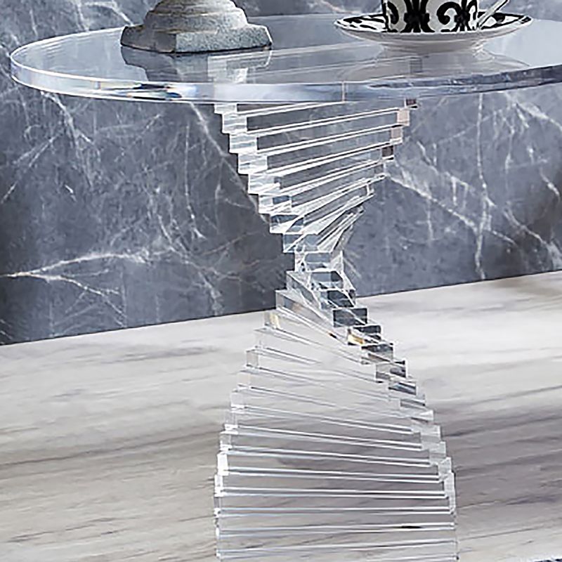 Tavolo laterale glam largo 18 "Piedistale acrilico Clear Accent Table