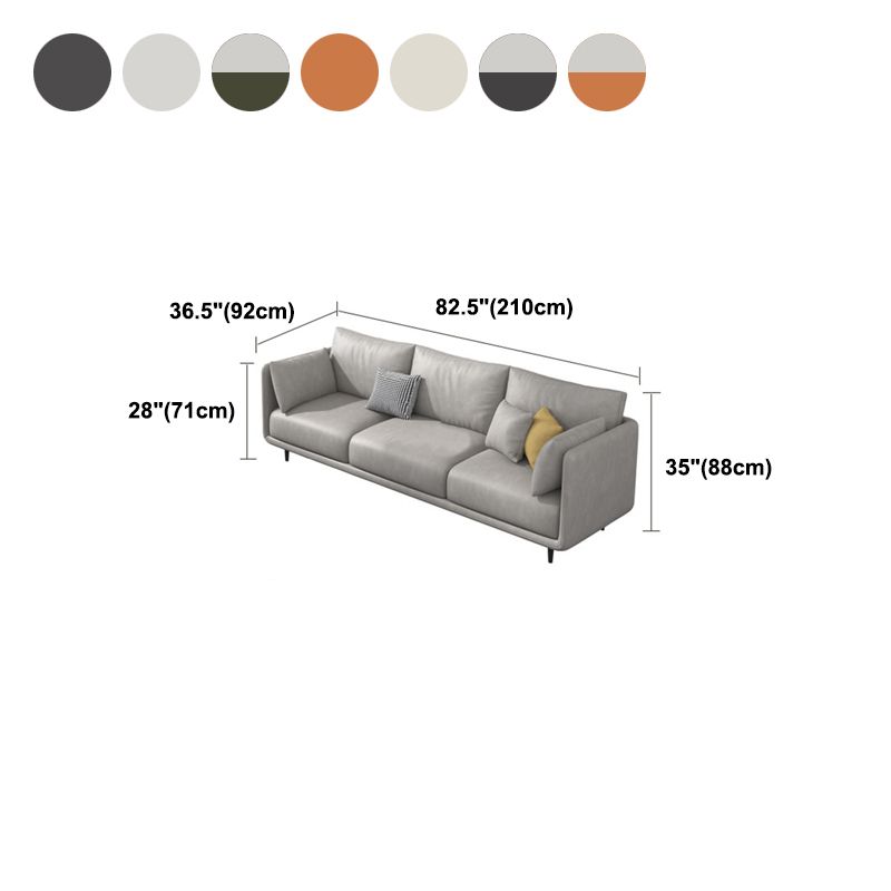 Glam Cushions Standard Pillow Top Arm 3-seater Faux Leather Sofa Clearhalo 'furn' 'furn_sofas' 'Furniture' 'Living Room Furniture' 'Sofa' 'sofas' 1200x1200_e1b0166d-2c39-4923-b2b5-c6a70258c193