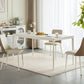 Moderne Stil Steinmöbel 5/7 PCs weiße Rechtecktisch mit Essstuhl