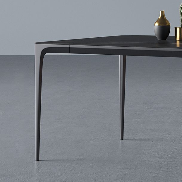 Rectangle Sintered Stone Dining Table Industrial Style 4 Legs Base Table for Home Clearhalo ' dining_table' 'Dining Tables & Seating' 'Dining Tables' 'Furniture' 'furniture_dining_table' 'Kitchen & Dining Furniture' 'kitchen&dining_furn' 'kitchen' 'kitchen_dining_table' 1200x1200_e1b0e9b2-69c6-4e8f-a5fc-958b6a1a6ef3