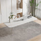 Modern Rectangle Dining Table Sintered Stone Dining Table with Clear Acrylic Double Pedestal Clearhalo ' dining_table' 'Dining Tables & Seating' 'Dining Tables' 'furn' 'furn_dining_table' 'Furniture' 'furniture_dining_table' 'Kitchen & Dining Furniture' 'kitchen&dining_furn' 'kitchen' 'kitchen_dining_table' 1200x1200_e1b1a819-11f3-49b1-a94c-e5146706f1e8