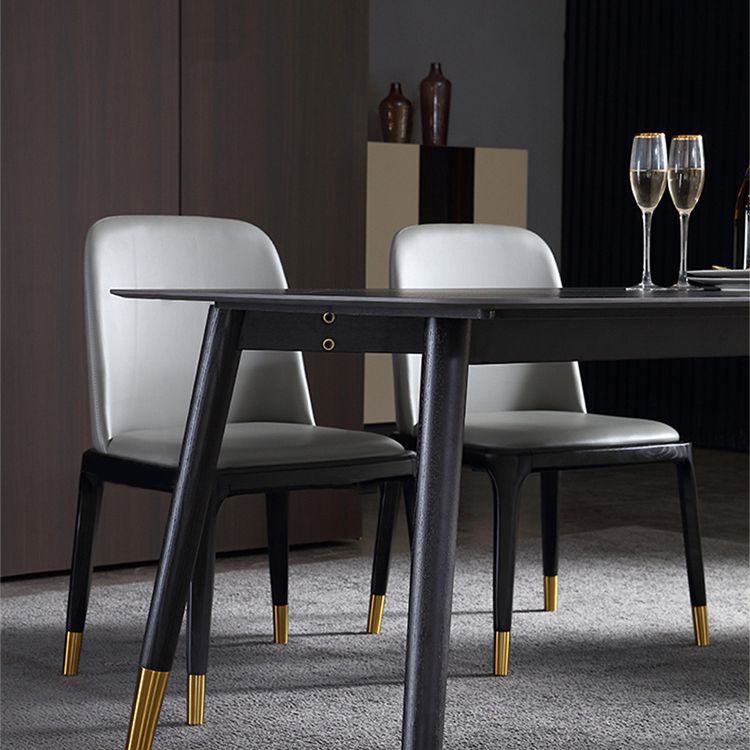 Designer Style Rectangle Dining Set 1/2/5/7 Pieces Sintered Stone Top Wooden Table Set Clearhalo 'Dining Room Sets' 'Dining Tables & Seating' 'dining_room_set' 'furn' 'furn_dining_room_set' 'Furniture' 'Kitchen & Dining Furniture' 1200x1200_e1b20924-c4b3-4928-bf11-77fcc3b2816d