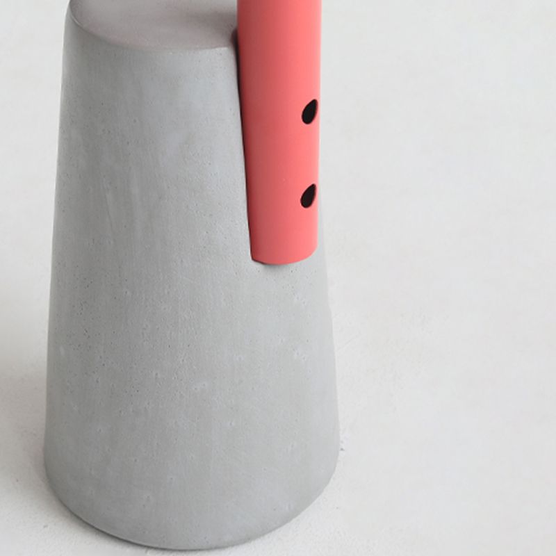 Modern Single Leg Base Solid Color Metal Round Top Coffee Table