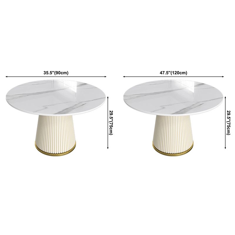 Round Pedestal Luxury Dining Table White Fixed Table with Sintered Stone Clearhalo ' dining_table' 'Dining Tables & Seating' 'Dining Tables' 'furn' 'furn_dining_table' 'Furniture' 'furniture_dining_table' 'Kitchen & Dining Furniture' 'kitchen&dining_furn' 'kitchen' 'kitchen_dining_table' 1200x1200_e1b5161c-3bee-4a03-a020-279943ffeb12