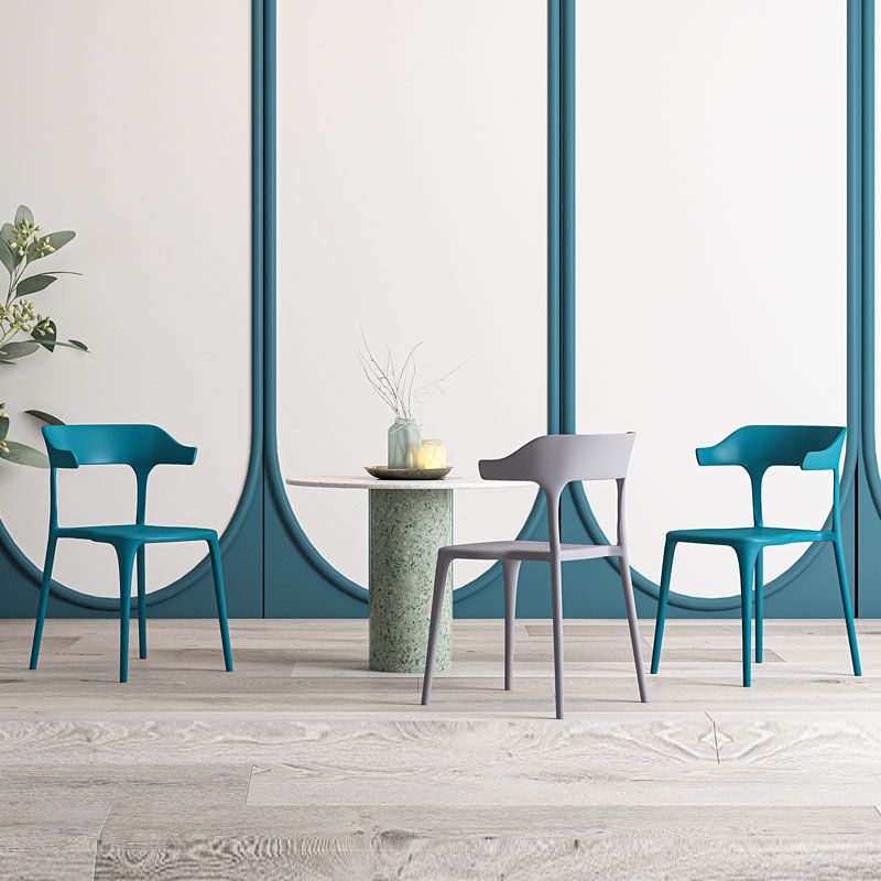 Nordic Style Plastic Dining Chairs Open Back Dining Side Chair for Home Use Clearhalo ' kitchen&dining_furn' 'Dining Chairs' 'Dining Tables & Seating' 'dining_chair' 'furn' 'furn_dining_chair' 'Furniture' 'furniture_dining_chair' 'Kitchen & Dining Furniture' 'kitchen' 1200x1200_e1b6089a-94e9-4389-9cb7-f7281425abc8