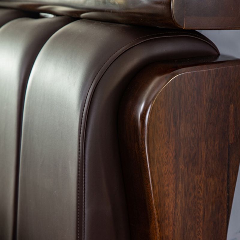 Solid Wood Standard Bed Walnut Bed Frame with Custom Gold Legs