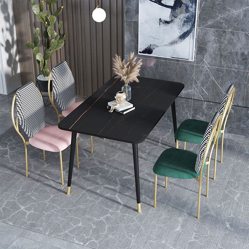 Glam Style Dining Chairs Kitchen Dining Armless Chair with Metal Legs Clearhalo ' kitchen&dining_furn' 'Dining Chairs' 'Dining Tables & Seating' 'dining_chair' 'furn' 'furn_dining_chair' 'Furniture' 'furniture_dining_chair' 'Kitchen & Dining Furniture' 'kitchen' 1200x1200_e1b70f2a-09b1-4c4d-818c-eb5468be7eef