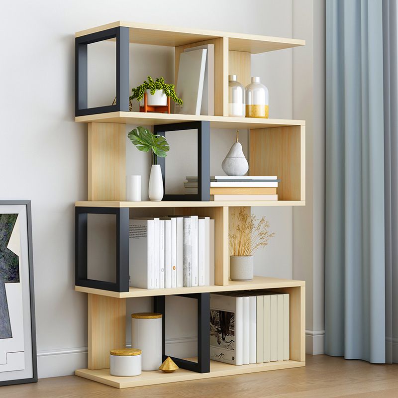 Wood Standard Bookcase Contemporary Style Open Back Bookshelf for Home Office Clearhalo 'Bookcases' 'Furniture' 'furniture_bookcases' 'Office Furniture' 1200x1200_e1b7f3f3-1ed0-4db4-89c3-231a4b647656