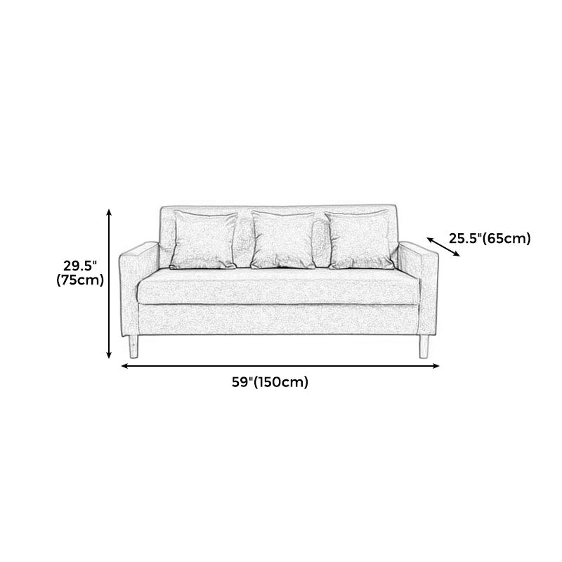28.35" H Linen Square Arm Modern Sofa with Tight Back Slipcovered Sofa Clearhalo 'furn' 'furn_sofas' 'Furniture' 'furniture_sofas' 'kitchen' 'kitchen_sofas' 'Living Room Furniture' 'Sofa' 'sofas' 1200x1200_e1b83e0c-1aa0-4302-8f7d-366894b48c78
